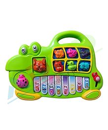 ADKD Frog Musical Piano with 3 Modes Sounds Quiz Spellings and Tunes- Green