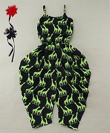 Soul Fairy Giraffe Print Dhoti Jumper - Neon Green Soul Fairy Giraffe Print Dhoti Jumper - Neon Green
