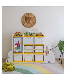 Miniture Toy Vault: Puppy Toy Storage Organizer with Whiteboard - Off White