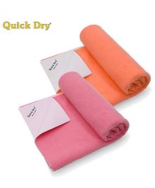 Quick Dry Bed Protector Twin Pack Small - Salmon Rose & Peach