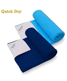 Quick Dry Baby Bed Protector Twin Pack Cobalt & Feeroju - Small