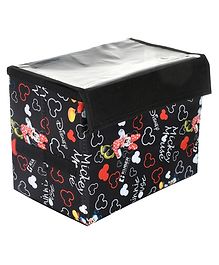 Disney By Kuber Mart Industries  Minnie Mouse Storage Box With Transparent Lid & Handle - Black