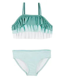 Carter's Sleeveless Two Piece Swimsuit with Frill Detailing - Blue