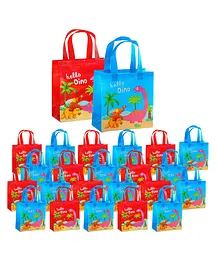 FunBlast Non-Woven Dinosaur Print Gifting Bags - Pack of 24 Hand Bags