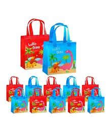 FunBlast Non Woven Dinosaur Print Gifting Bags - Pack of 12 Hand Bags