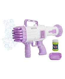 Fiddlerz Bubbles Making Machine Gun Toy for Kids With Lights - Purple