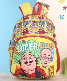 Nickelodeon Motu Patlu Polyester Backpack Yellow - 12 Inches