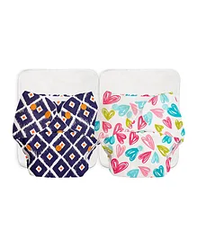 SuperBottoms Pack of 2 Freesize Washable & Reusable Waterproof Adjustable Cloth Diaper with Quick Drying Soaker  - Multicolor