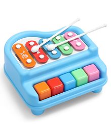 Xylophone Cum Piano with 5 Multicolored Keys- Blue