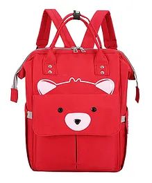 House of Quirk Bear Print Baby Diaper Bag Maternity Backpack for Mom & Dad with Insulated Pockets (Red)