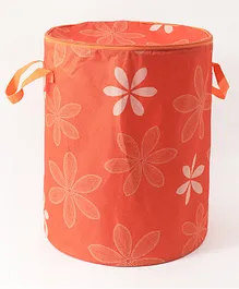Foldable Storage Bag Floral Print- Orange