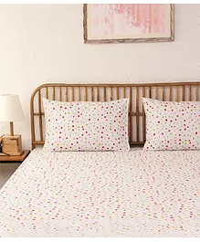 House This Nukt Double Bed Sheet & 2 Pillow Covers - White