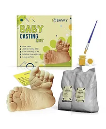 Bawy 3D Baby Casting kit for Baby Hand and feet. Molding Powder and Casting Powder for Baby 2 Hand and 2 feet. Memorable Gift for New Born 1st Birthday.