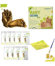 Bawy 3D Baby Casting kit for Handprint and Footprint for New Born. Baby Gifting/Baby Birthday Memorable Gift (4 Cast)