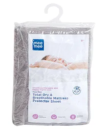 Mee Mee Reusable Water Proof Cotton Bed Protector Extra Absorbent Mat - Grey