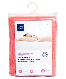 Mee Mee Reusable Water Proof Cotton Bed Protector Extra Absorbent Mat - Rose Pink