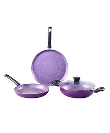 Wonderchef Tivoli Induction Bottom Non-Stick Coated Cookware Set - Purple