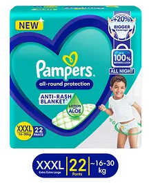 Pampers All Round Protection Pants Medium Size Baby Diapers XXXL with Aloe Vera Lotion - 22 Pieces