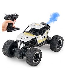 Fiddlerz Remote Control Car for Kids with Mist Smoke Effect 2 WD Monster Truck Rock Crawler Climbing RC Toy Vehicle Car - Silver