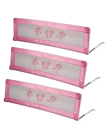 SAFE-O-KID Fully Foldable Bed Rail Guard 6.5 Ft Pack of 3 - Pink