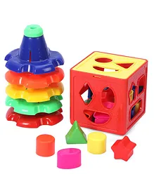 Ratnas Poppins Gift 2 in 1 Set With Stacker and Shape Sorter Multicolour - 24 Pieces