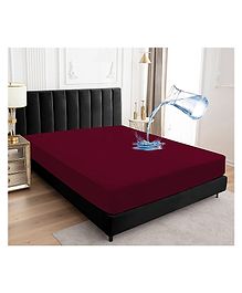 RRC Water Proof Terry Cloth Fitted Mattress Protector 60 x78 Inch for Queen Size Bed  Maroon