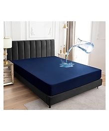 RRC Water Proof Terry Cloth Fitted Mattress Protector 60 x78 Inch for Queen Size Bed  Blue