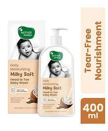 Mother Sparsh Baby Daily Moisturizing Milky Soft Head to Toe Baby Wash - 400 ml