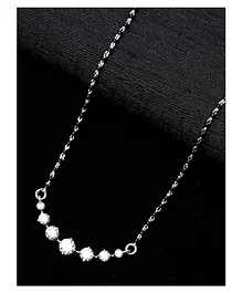 CLARA 925 Sterling Silver 7 stone Mangalsutra Tanmaniya Pendant With Chain Gift for Women and Girls