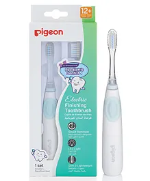 Pigeon Gentle Electric Toothbrush with Replaceable Battery and 2 Spare Brush - White