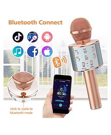 YAMAMA Wireless Bluetooth Microphone 3 in 1 Portable Handheld Mic With Speaker Rechargeable USB Portable Mic Player For Kids And Adults  Color May Vary