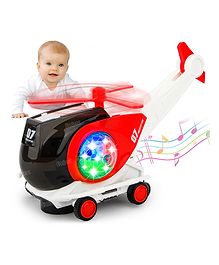 Fiddlerz Folding Helicopter Musical And 3D Led Lights Helicopter Toy For Boys Girls 360 Degree Rotation  Vehicle Toys