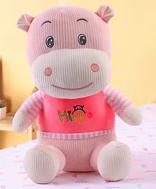 Bonfino Plush Hippo Soft Toy Pink  - Height 35 cm