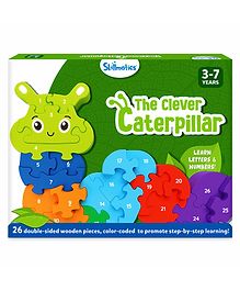 Skillmatics Wooden Puzzle The Clever Caterpillar 2 Puzzles in 1 - Mulitcolour