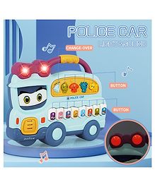 YAMAMA Electronic Police Car Piano Toy Educational Interactive Musical Piano With 8 Keys 3 Function Modes Light And Sound For Babies And Kids - Multicolor