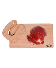 NESTA TOYS Montessori Chopping Board & Knife Safe Cutting Tool - Brown