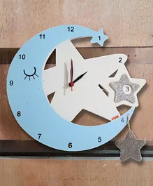 KIDOZ Moon & Star Clock SILVER