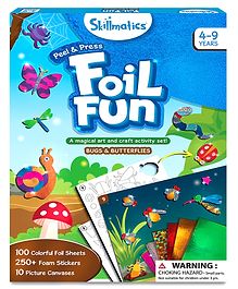 Skillmatics Art and Craft Activity, Foil Fun Bugs & Butterflies No Mess Art for Kids Craft Kits & Supplies DIY Creative Activity Gifts for Boys & Girls Ages 4 to 9 Travel Toys