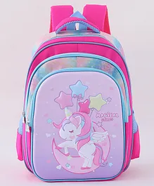 Unicorn Theme Backpack Pink- Height 17 Inches