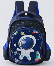 Astronaut Printed Backpack Navy Blue - 14 Inches