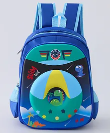Dino Design Backpack Blue & Black- Height 13.7 Inches