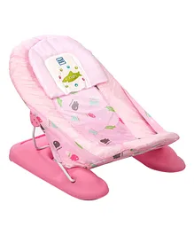 Mee Mee New Born Spacious Baby Bather Bath Chair Foldable 3 Position Adjustable Chair |Washable Soft Mesh Large Seat- Pink