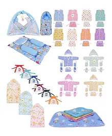 Toddylon 56 in 1 New Born Baby Complete Daily Items Combo- Blue