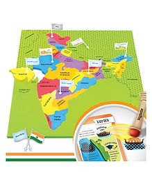 Imagi Make Mapology India Map Puzzle with Flash Card Multicoloured- 25 Puzzle Pieces and 31 Cards