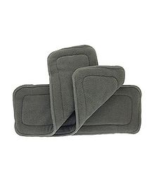 Kuhu Creations Washable 5 Layer Bamboo Charcoal Reusable Cloth Diaper Inserts Pack Of 3 - Brown