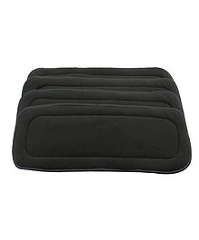 Kuhu Creations Washable 5 Layer Bamboo Charcoal Reusable Cloth Diaper Inserts Pack Of 4 - Grey