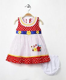 M'Princess Basics Flower Applique Cotton Dress - Red M'Princess Basics Flower Applique Cotton Dress - Red