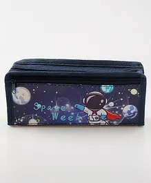 Pencil Pouch With Space Print - Black