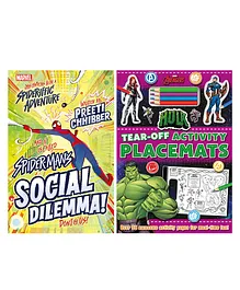 Marvel Fun Pack of 2 Activity book Set of Hulk and Spider Man.
