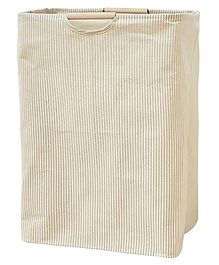 House of Quirk 52 Litre Linen Cotton Collapsible Laundry Basket